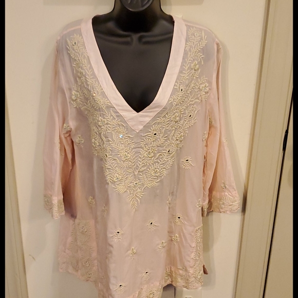 Lula Soul Medium Pink Boho Tunic/Cover Up - Picture 1 of 6